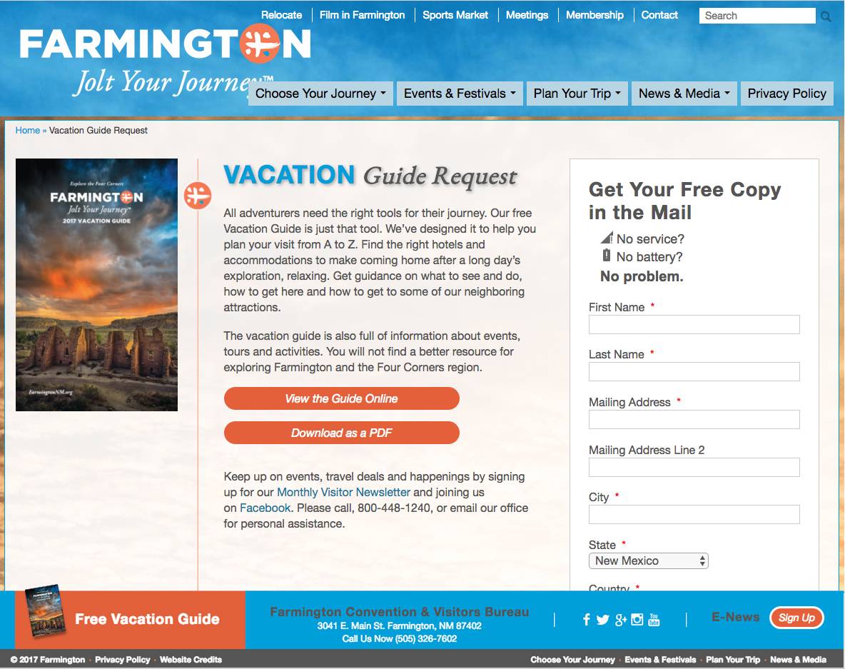 Vacation request page — after